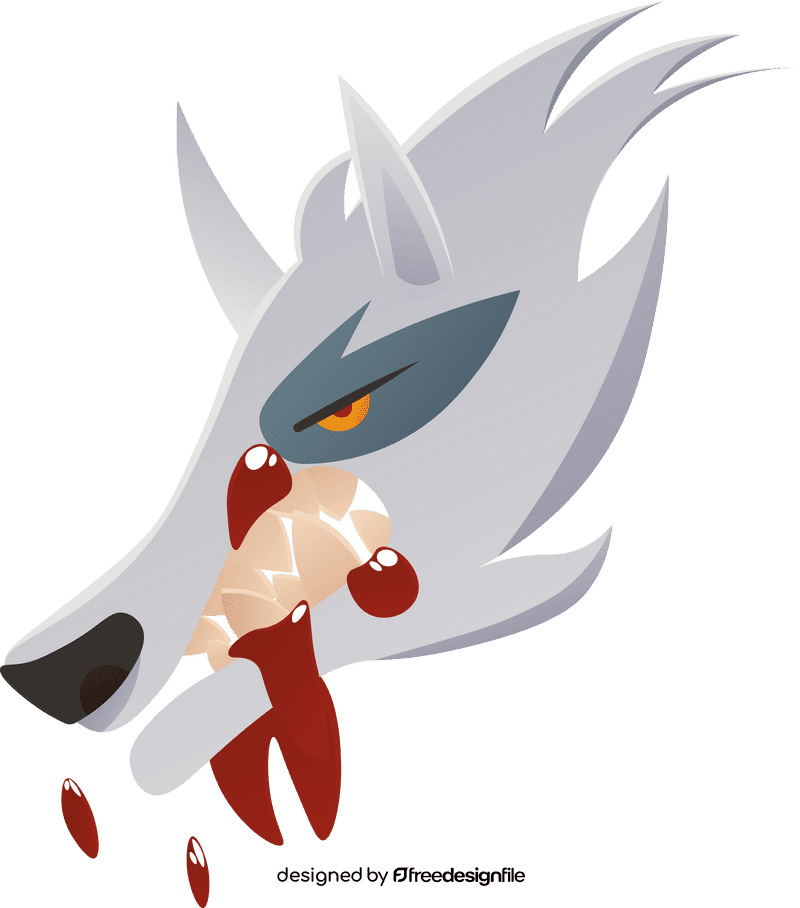 Werewolf Head Blood clipart