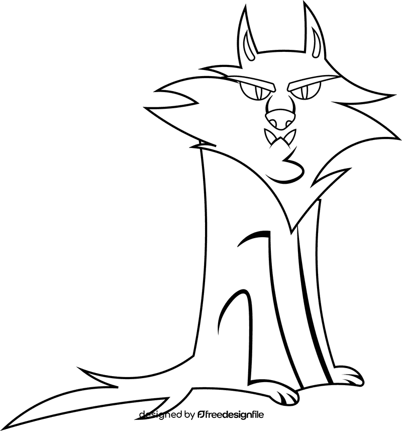 Werewolf Wolf black and white clipart