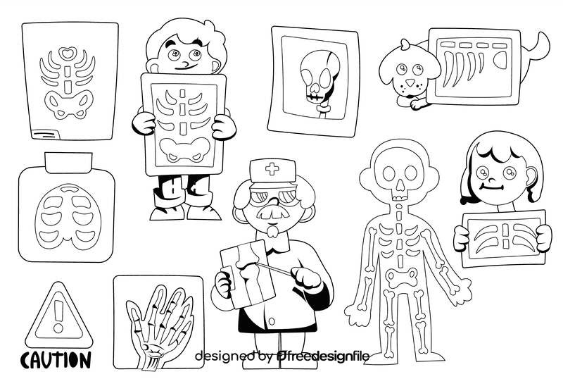 Xray black and white vector