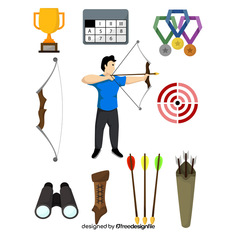 Archery icons set vector