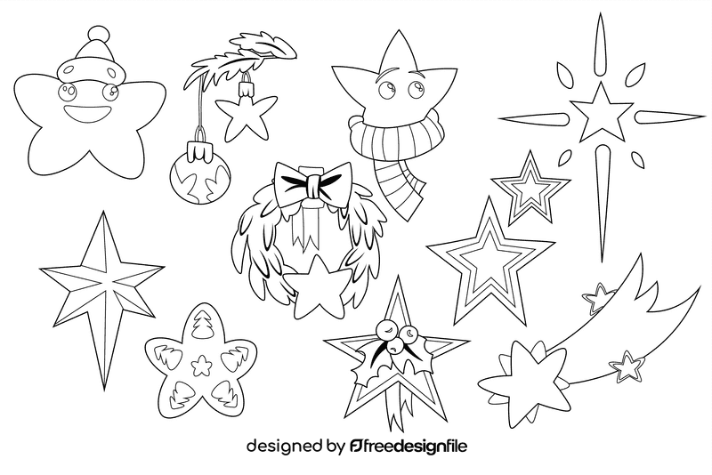 Christmas Star black and white vector