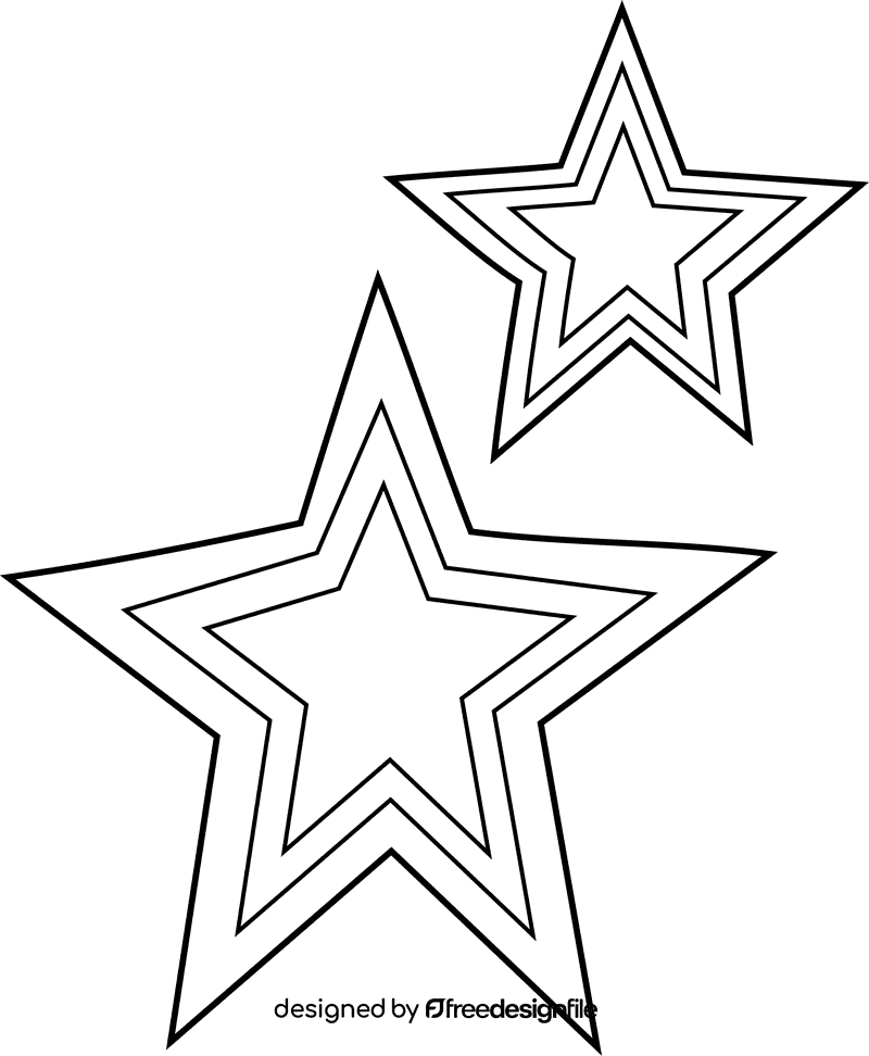 Christmas Star Double black and white clipart