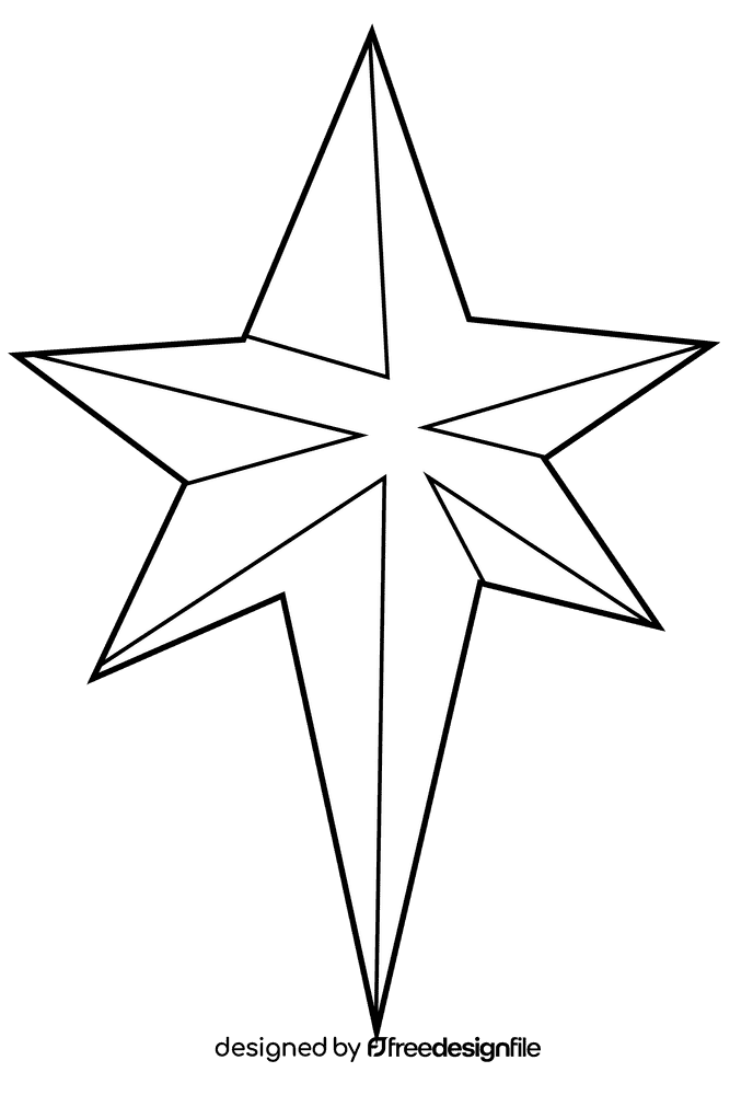 Christmas Star black and white clipart