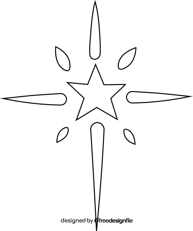 Christmas Star black and white clipart