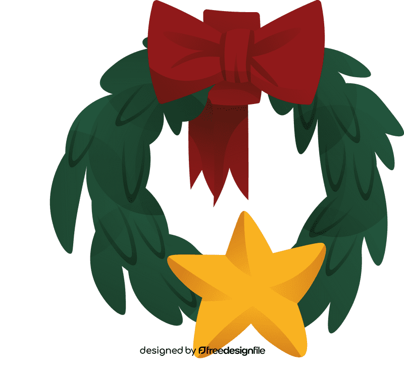 Christmas Star Wreath clipart