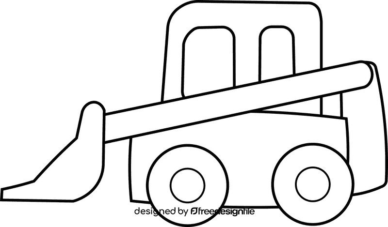 Bulldozer black and white clipart
