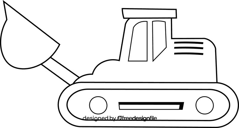 Bulldozer black and white clipart