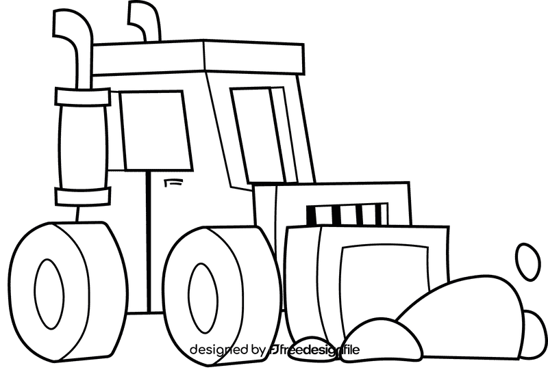 Bulldozer black and white clipart