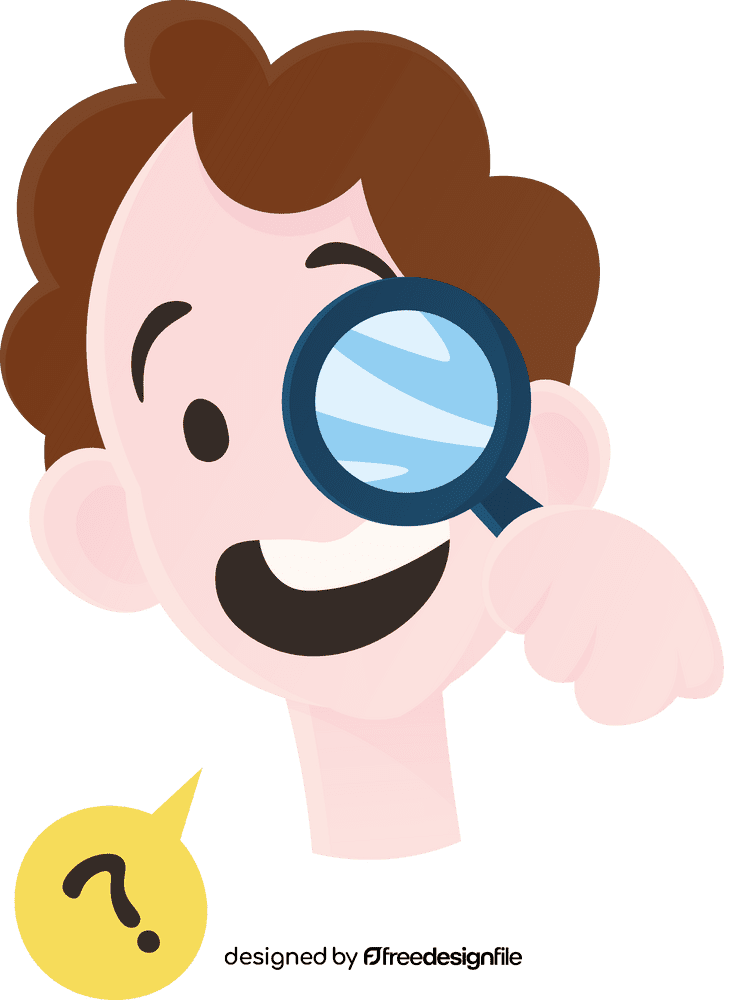 College Student Magnifier clipart