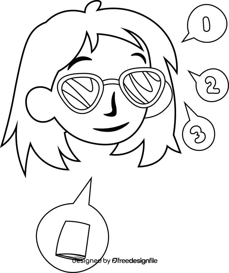 College Student Numbers black and white clipart