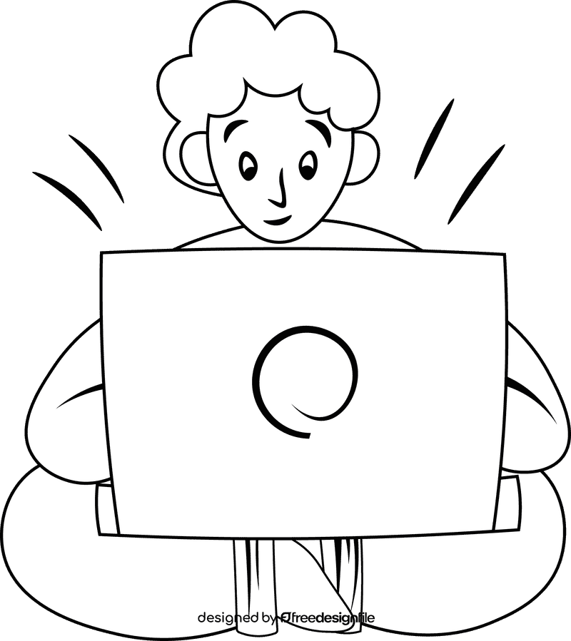 College Student Notebook black and white clipart