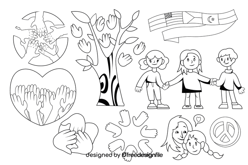 Diversity black and white vector
