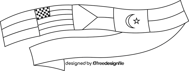 Diversity Flags black and white clipart