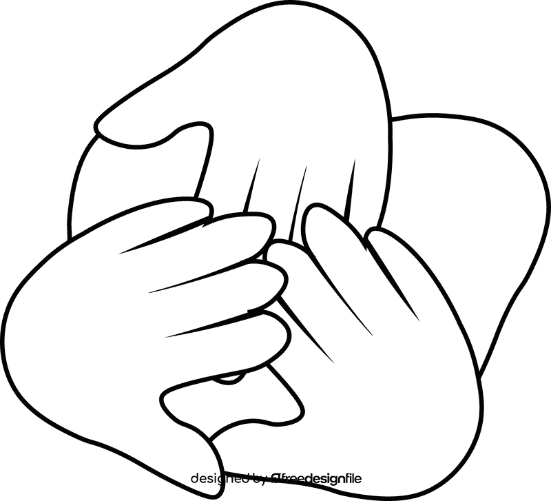 Diversity Hands black and white clipart