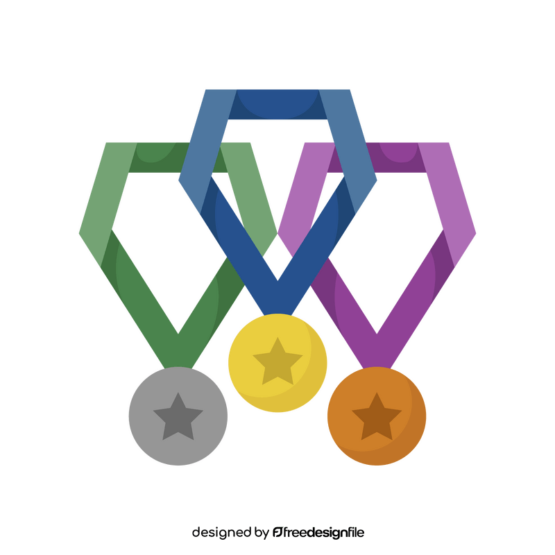 Gold, Silver, and Bronze medals clipart