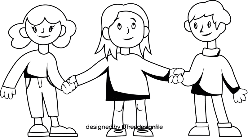 Diversity People black and white clipart