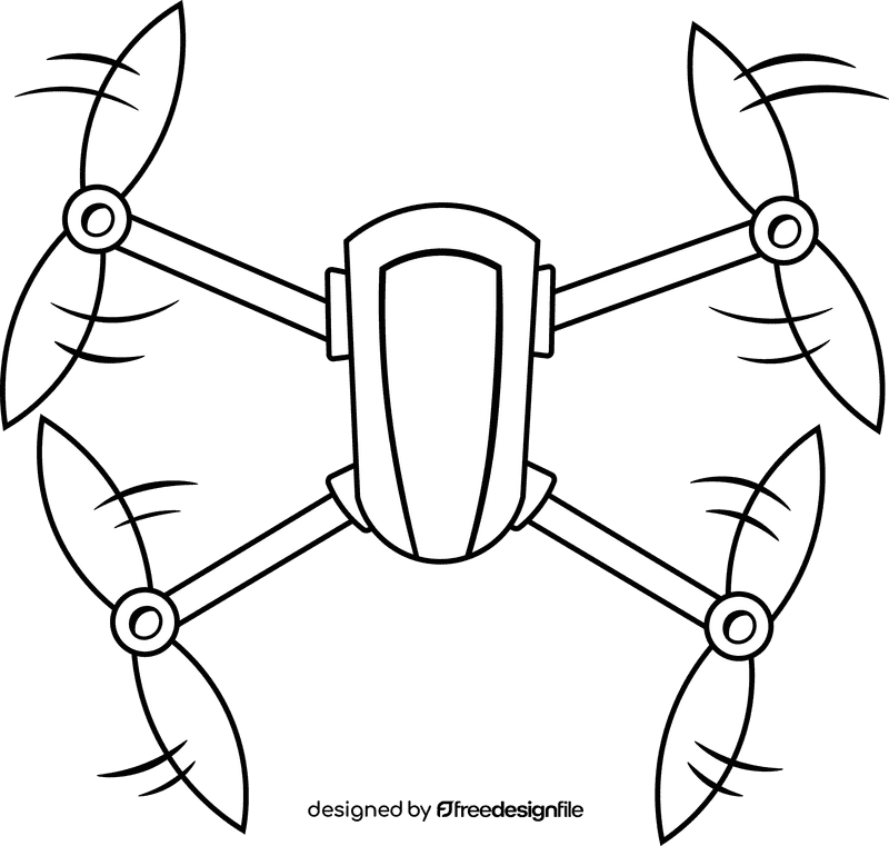 Drone black and white clipart