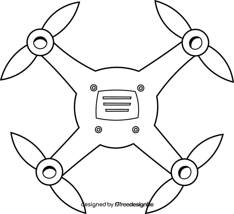 Drone black and white clipart