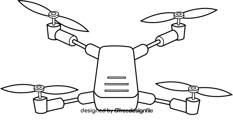 Drone black and white clipart