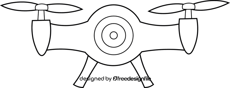 Drone black and white clipart