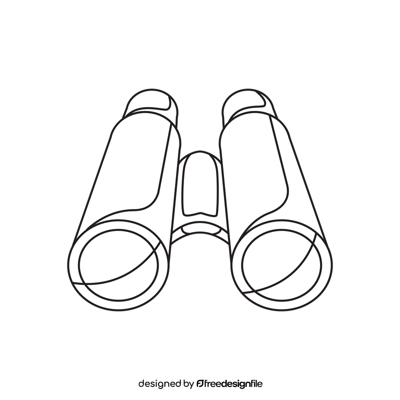 Binoculars drawing black and white clipart