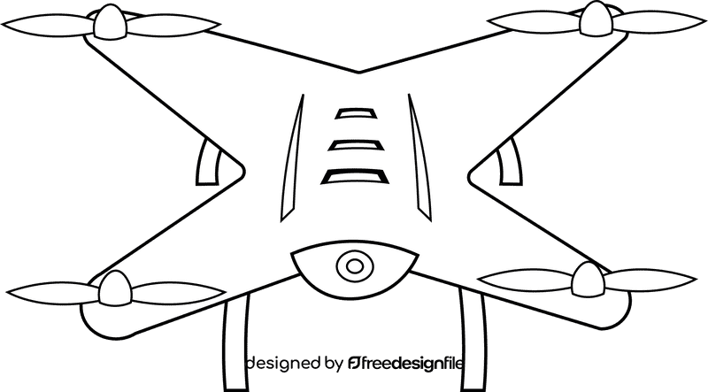 Drone black and white clipart