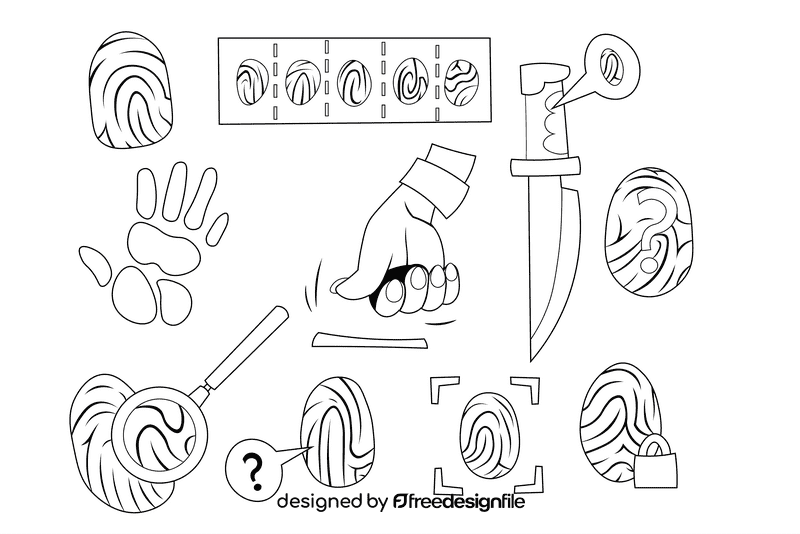 Fingerprint black and white vector