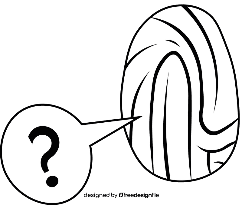 Fingerprint black and white clipart