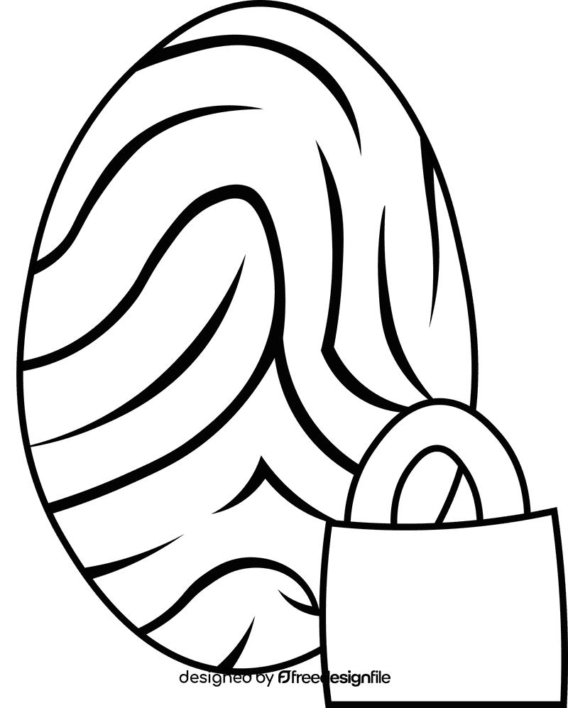 Fingerprint black and white clipart