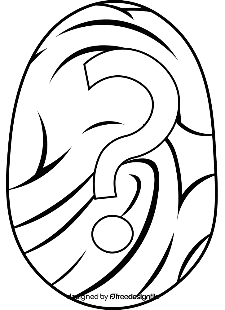Fingerprint black and white clipart