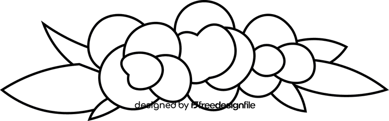 Flower Wreath black and white clipart