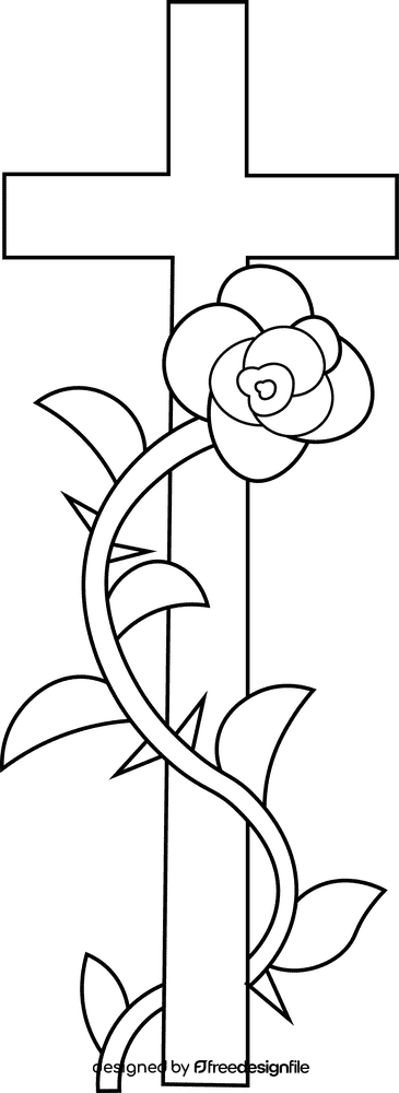 Funeral Cross black and white clipart