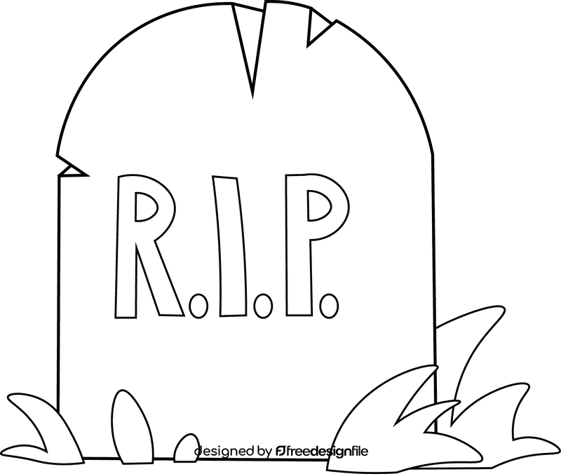 Funeral Tombstone black and white clipart