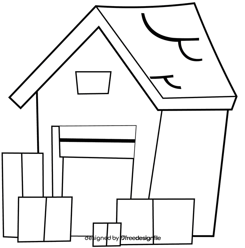 Garage Boxes black and white clipart