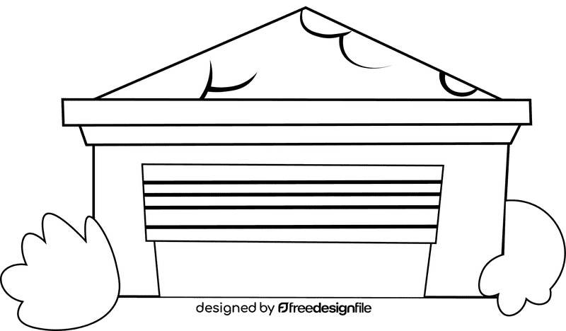 Garage black and white clipart