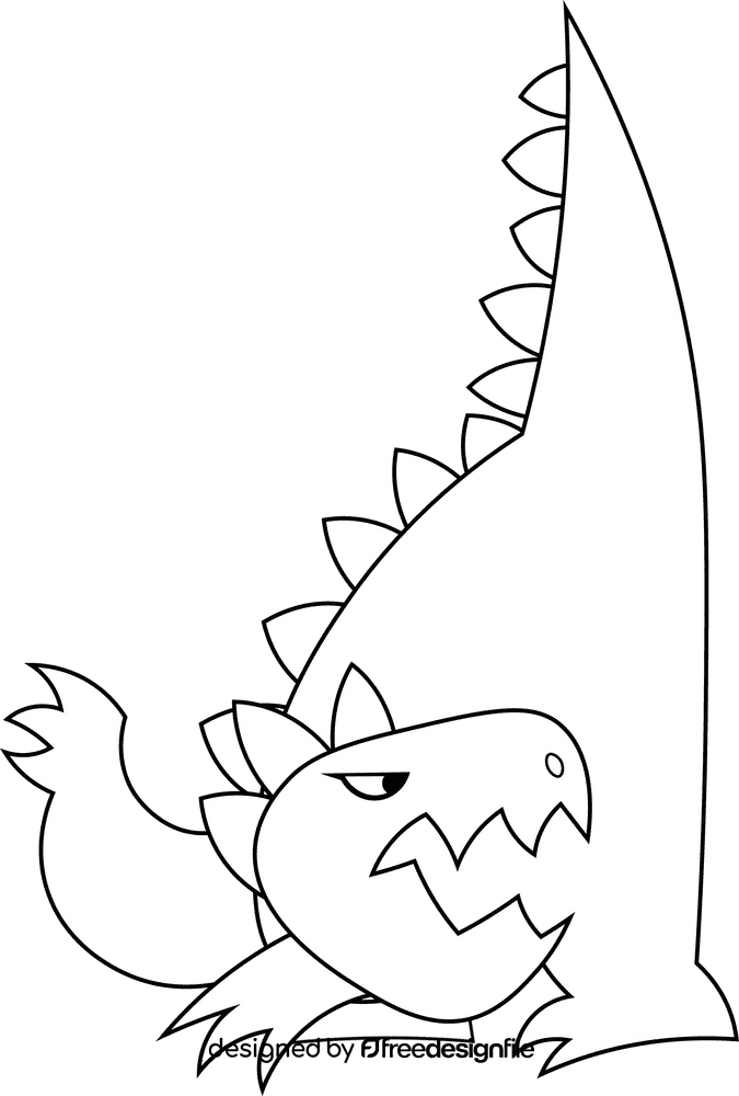 Godzilla Attack black and white clipart