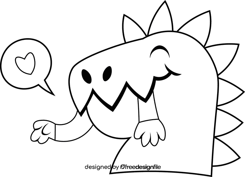 Godzilla Eat black and white clipart