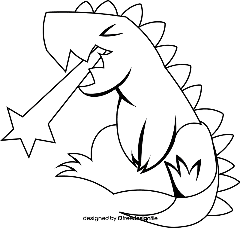 Godzilla Fire black and white clipart