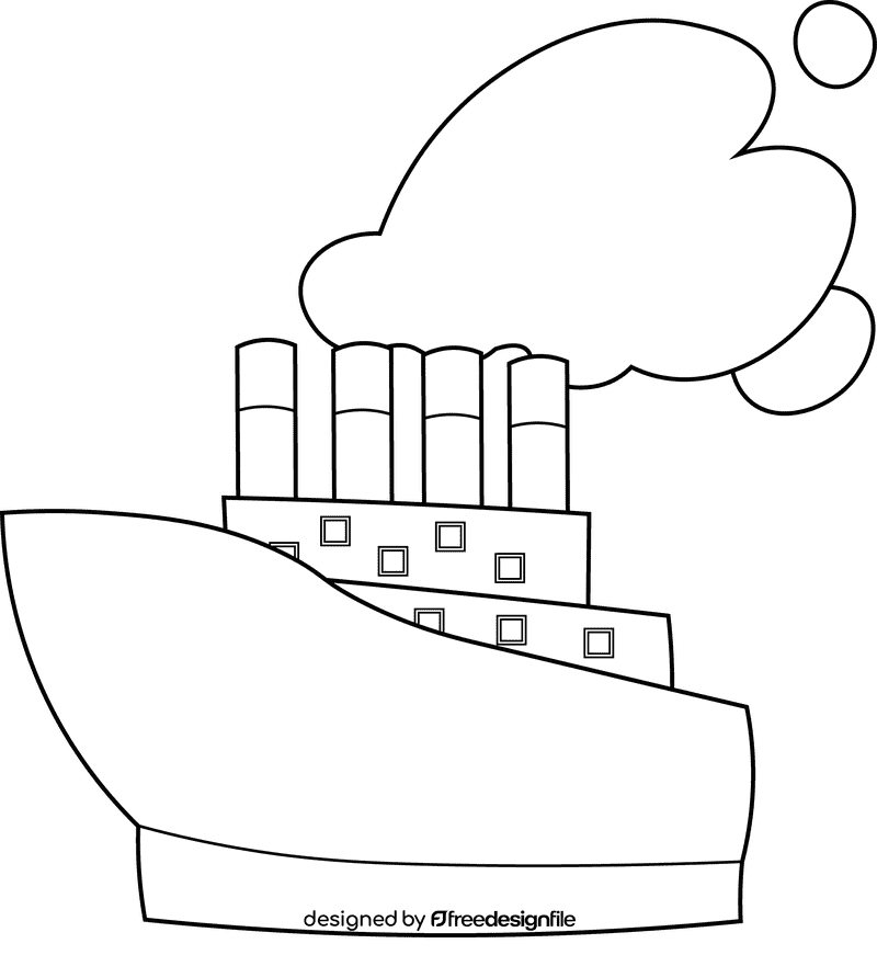Titanic Smoke black and white clipart