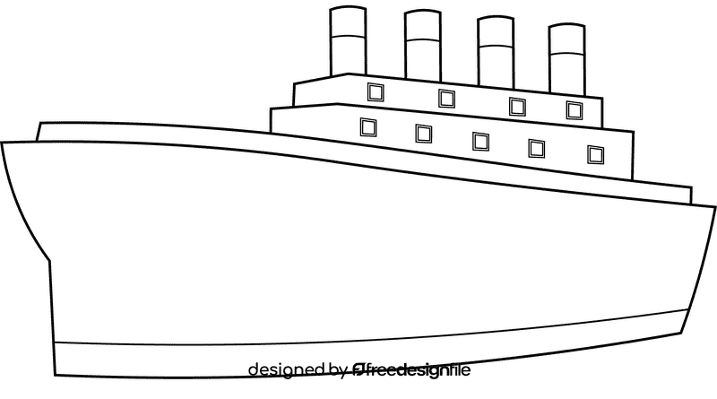 Titanic black and white clipart