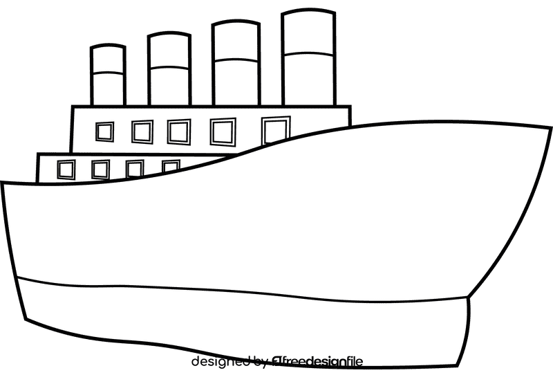 Titanic black and white clipart