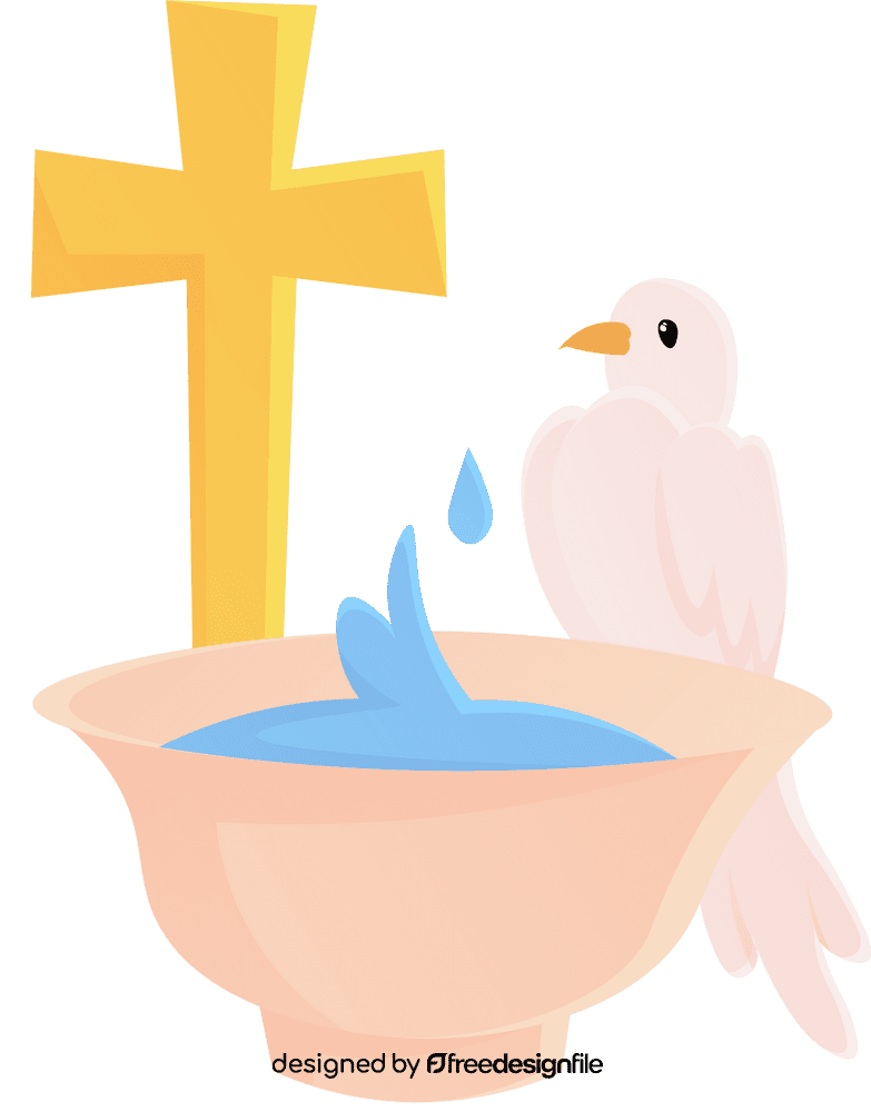 Baptism Bowl Pigeon clipart