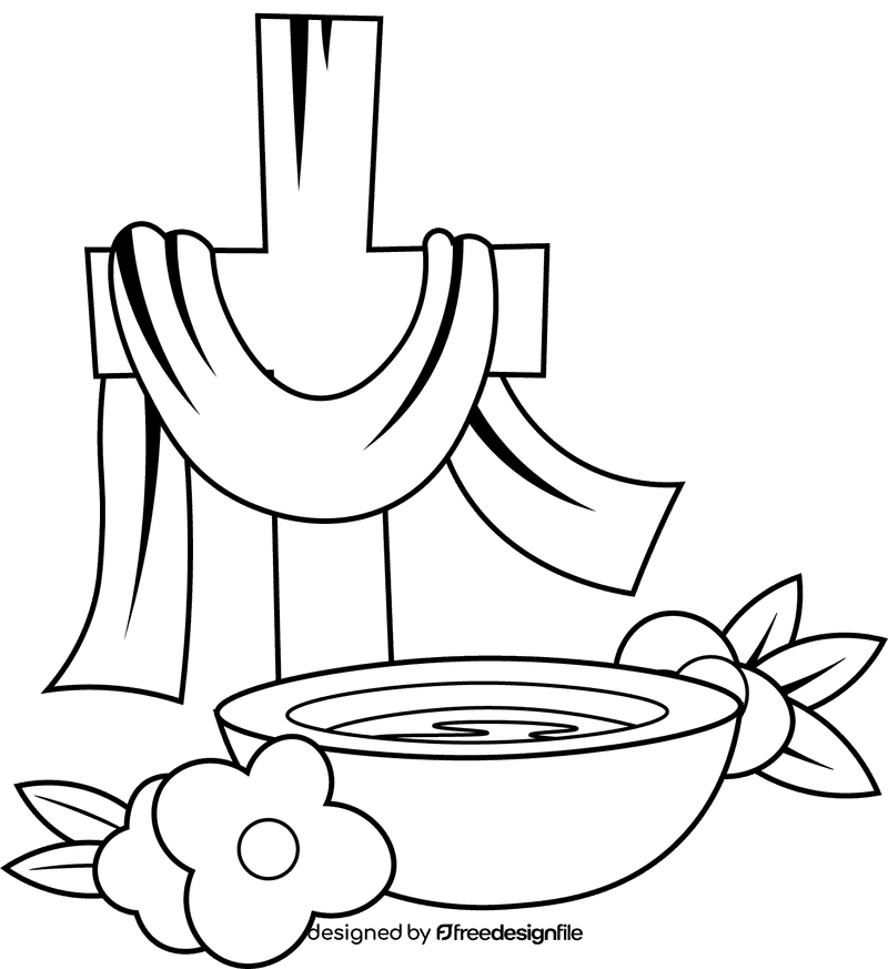 Baptism Bowl Rood black and white clipart