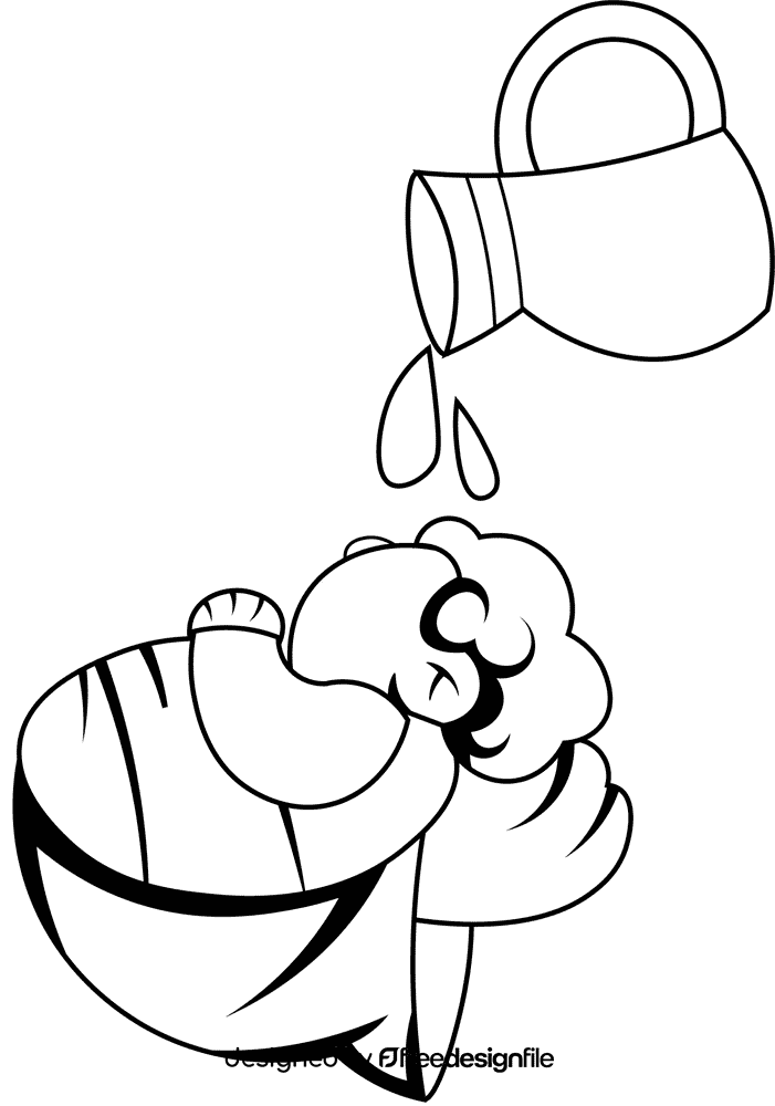 Baptism Epiphany black and white clipart