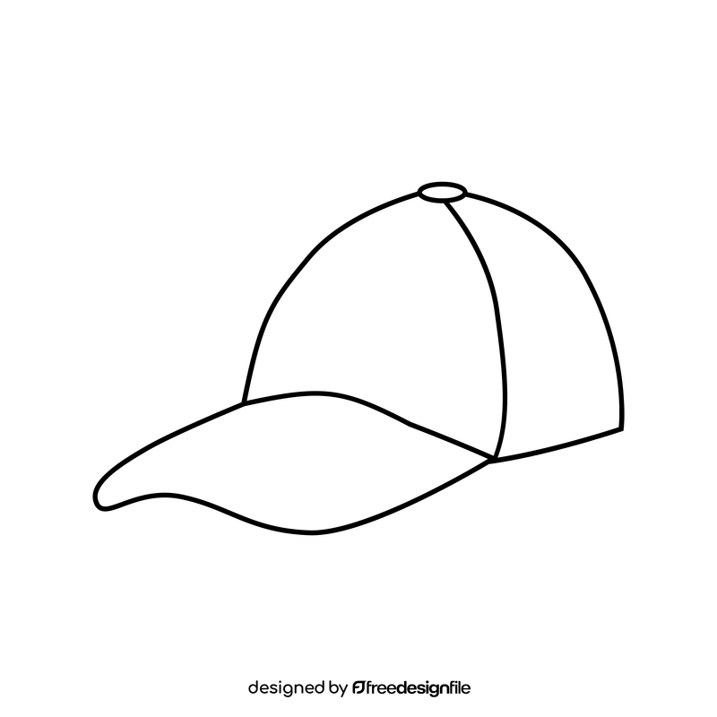 Outdoor cap drawing black and white clipart