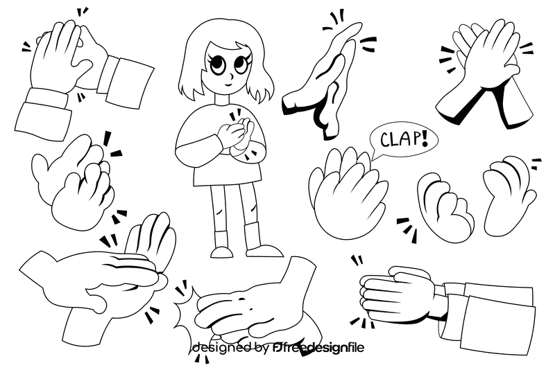 Clapping Hands black and white vector