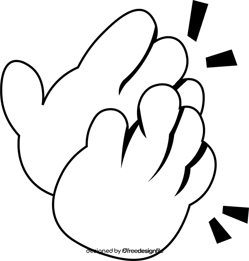 Clapping Hands black and white clipart