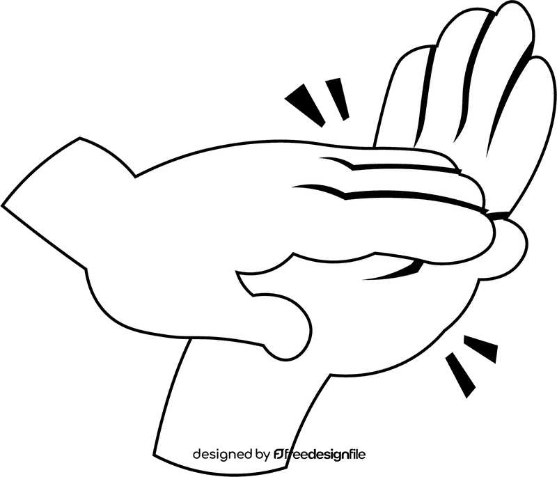 Clapping Hands black and white clipart
