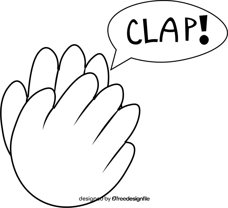 Clapping Hands black and white clipart