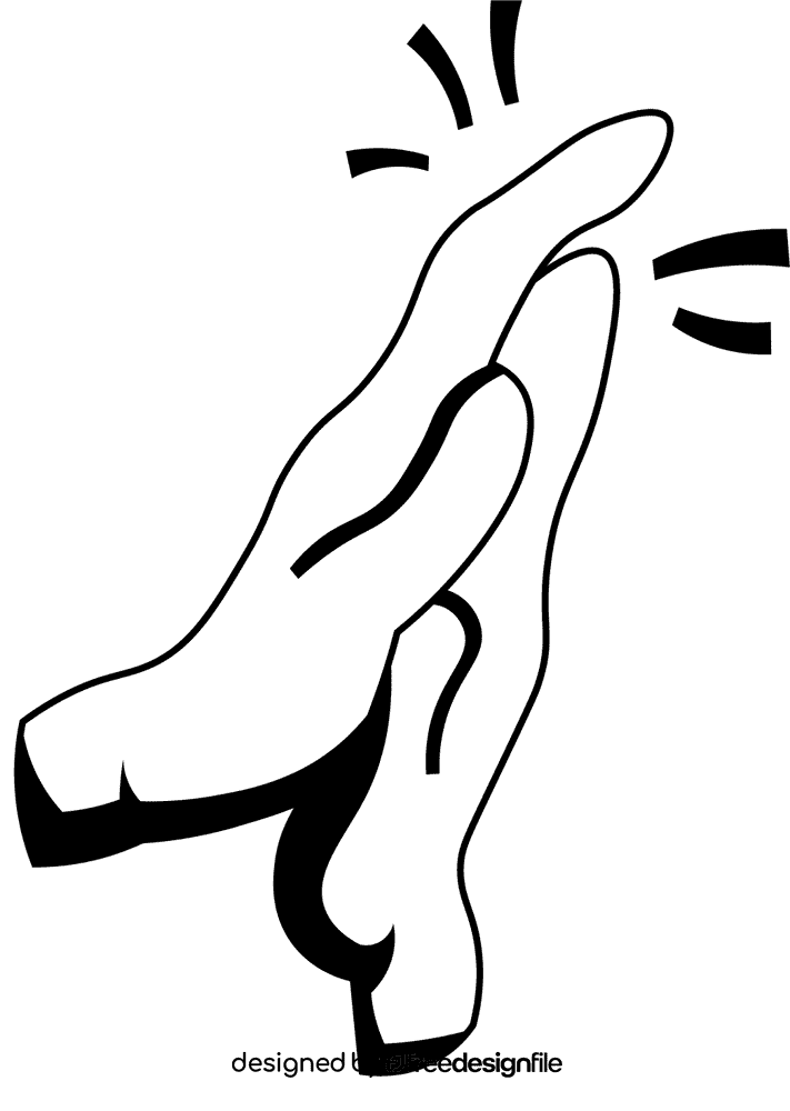 Clapping Hands black and white clipart